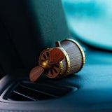 Cute Pilot One Piece Car Air Freshener Ocean Scent – Rotating Propeller Aroma Diffuser with Vent Clips & Aromatherapy Tablets