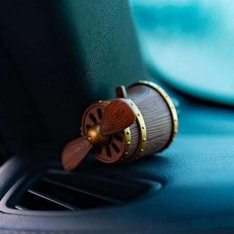Cute Pilot One Piece Car Air Freshener Ocean Scent – Rotating Propeller Aroma Diffuser with Vent Clips & Aromatherapy Tablets