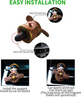 Cute Pilot One Piece Car Air Freshener Ocean Scent – Rotating Propeller Aroma Diffuser with Vent Clips & Aromatherapy Tablets